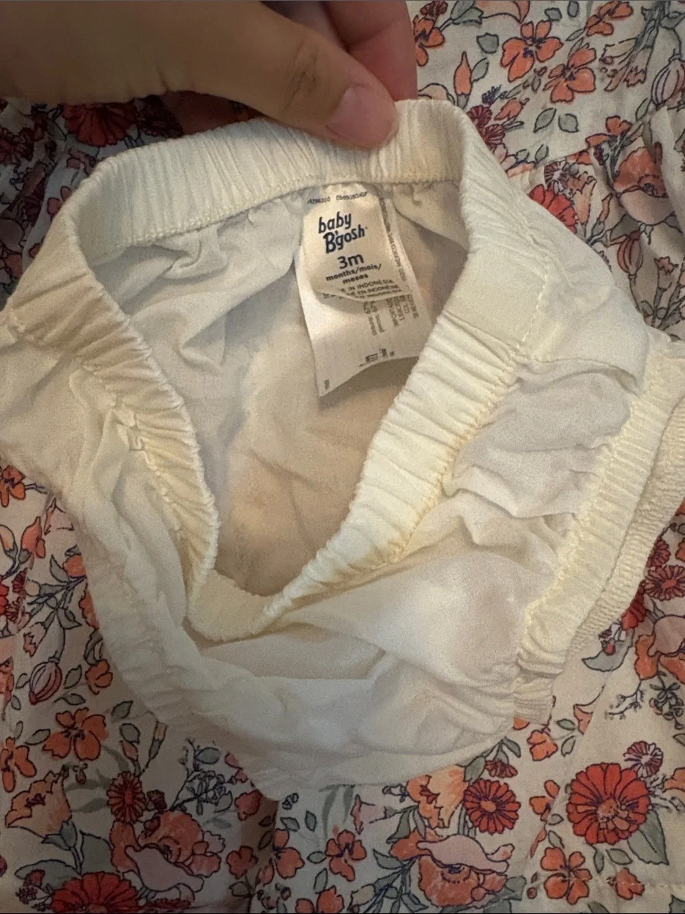 OshKosh B'gosh Cream Top with Coral and Rust Floral Print
